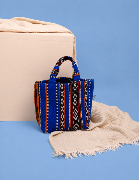 Royal Blue Sadu Mini Tote