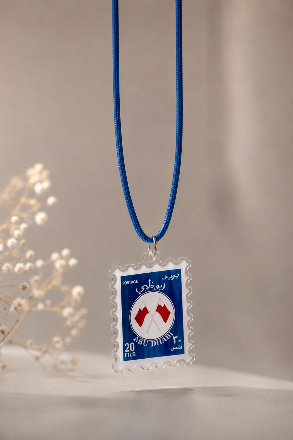 Abu Dhabi Blue Stamp Hanging Charm
