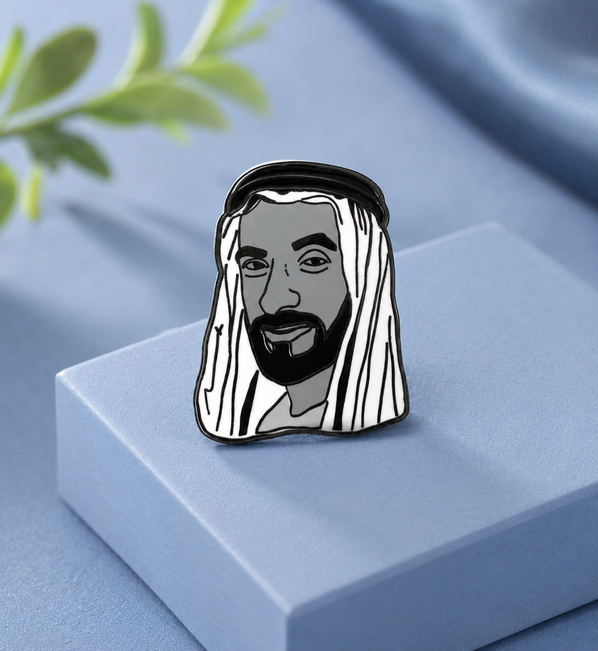 Sheikh Zayed B&W Enamel Sticker