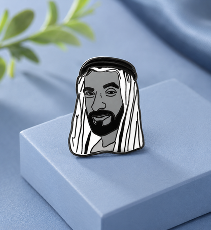 Sheikh Zayed B&W Enamel Sticker