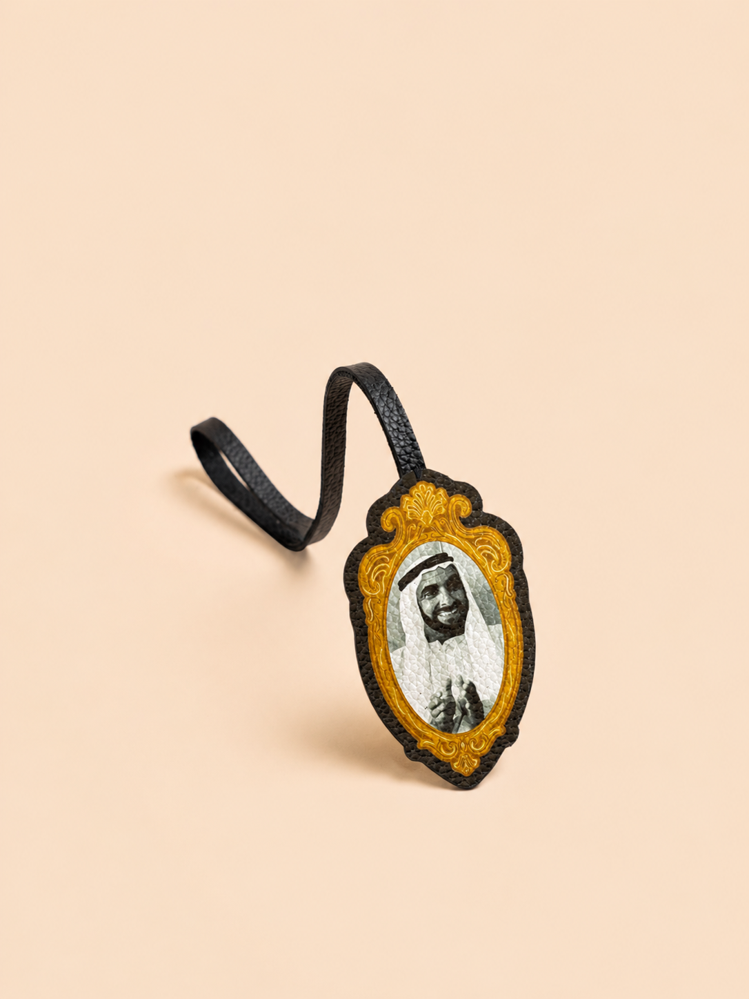 Baba Zayed Frame Leather Charm