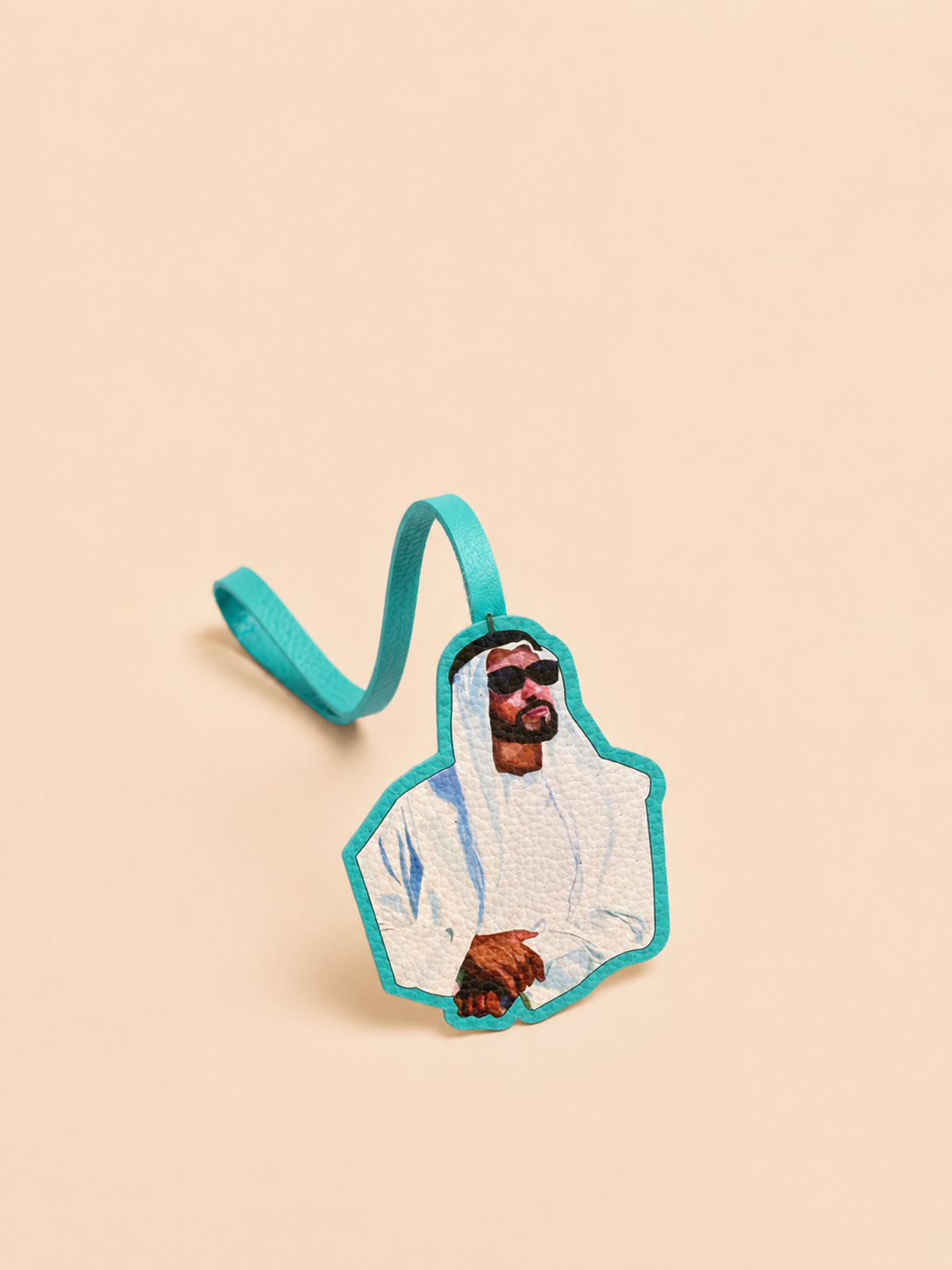 Baba Zayed Glasses Leather Charm