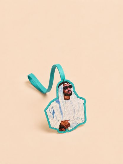 Baba Zayed Glasses Leather Charm