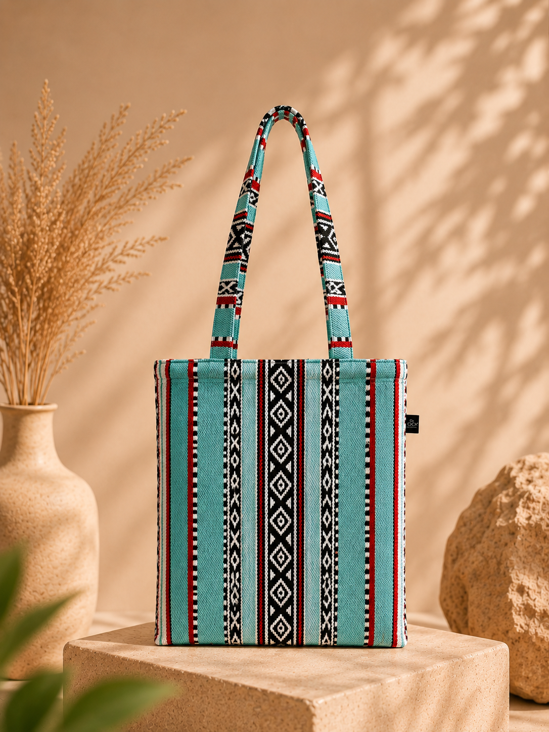 Turquoise Sadu Tote