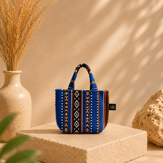 Royal Blue Sadu Mini Tote