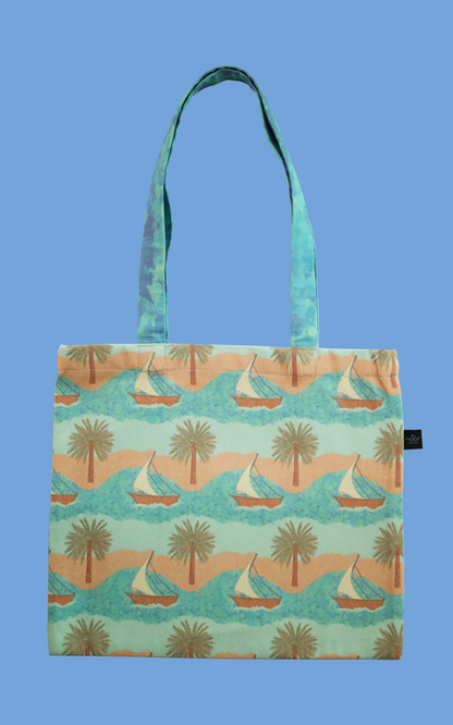 Dhow & Palm Tote Bag