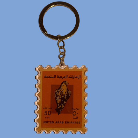 Falcon Stamp Keychain