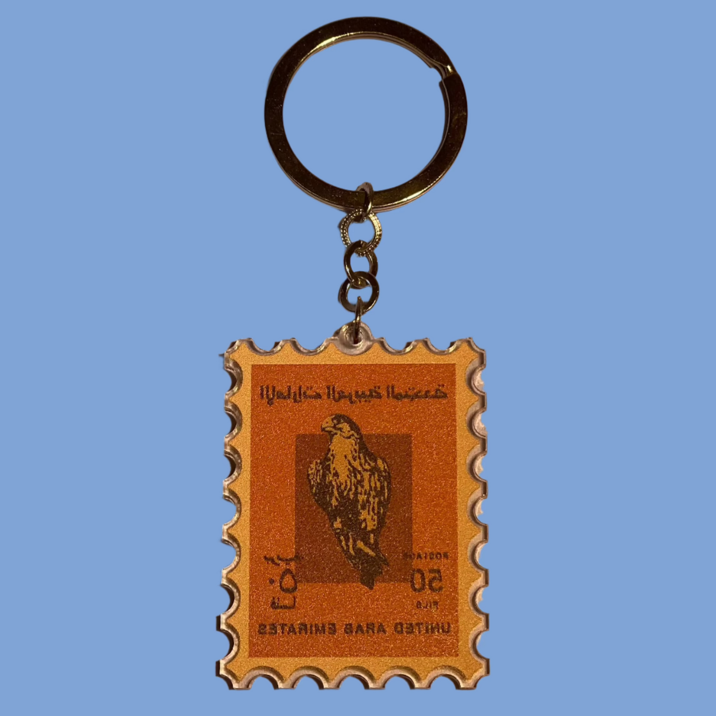 Falcon Stamp Keychain
