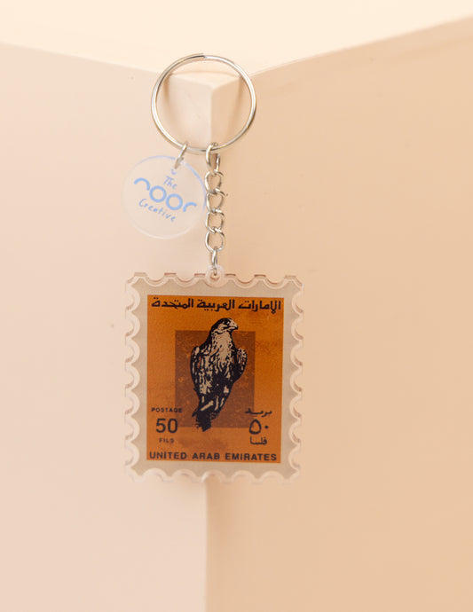 Falcon Stamp Keychain