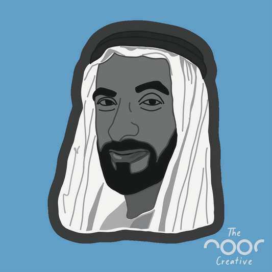 Zayed B&W Sticker