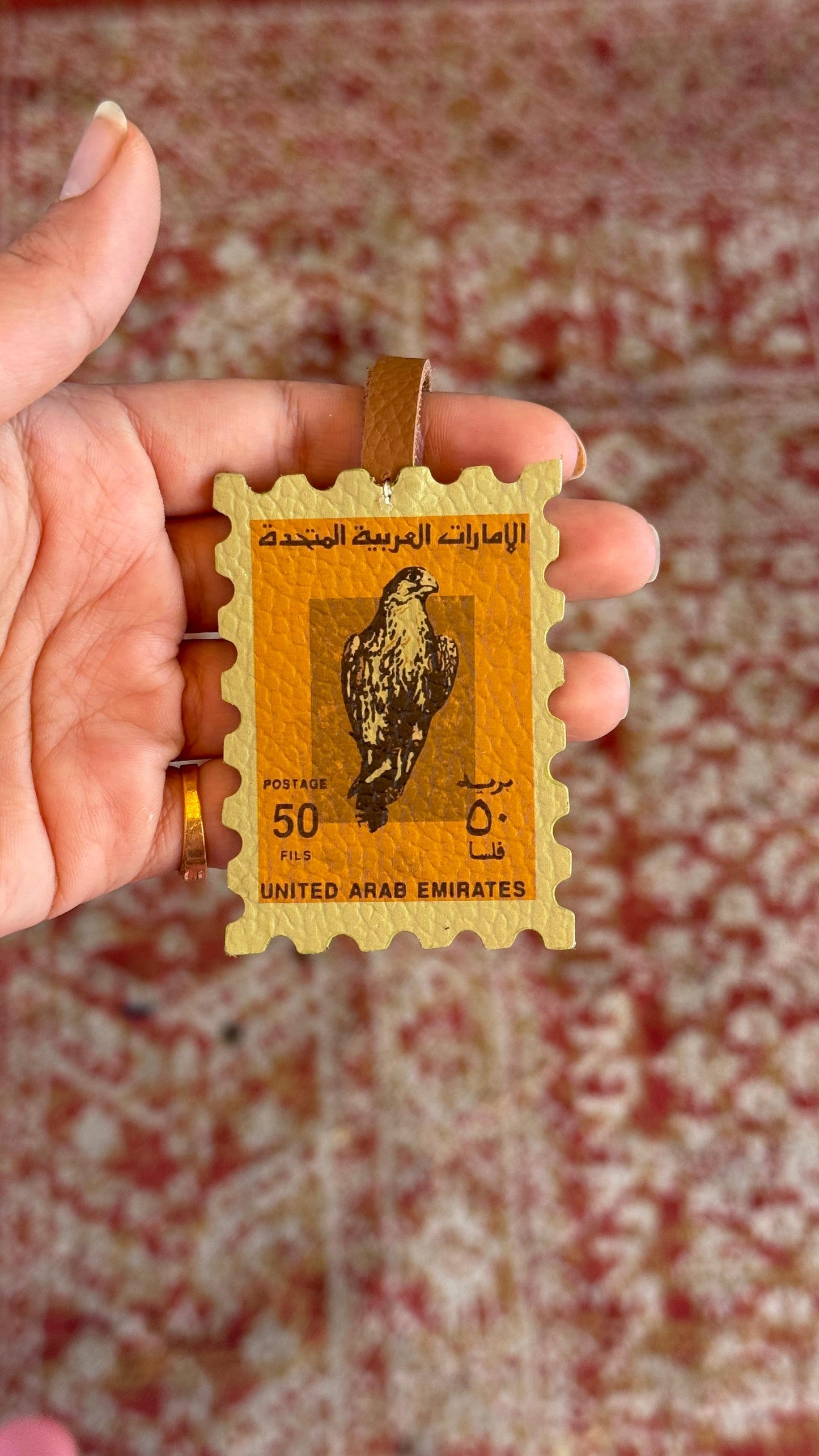 Falcon Stamp Leather Charm