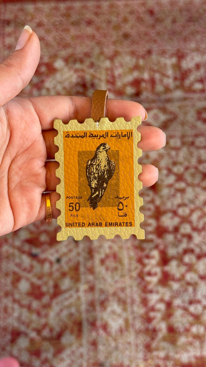 Falcon Stamp Leather Charm