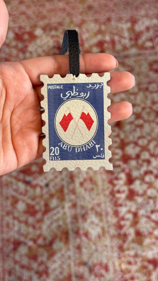 Abu Dhabi Stamp Leather Charm