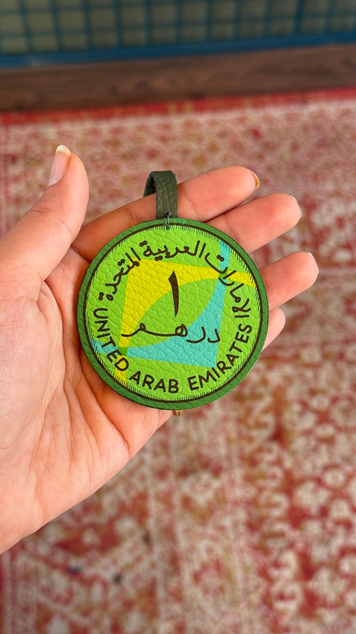Green Dirham Leather Charm