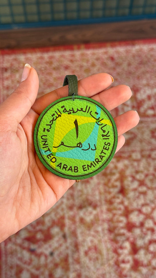 Green Dirham Leather Charm