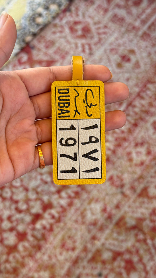 DXB 1971 Plate Leather Charm
