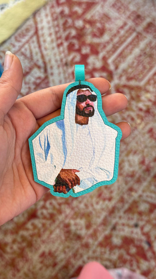 Baba Zayed Glasses Leather Charm